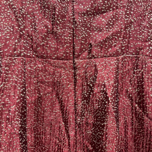 ML Monique Lhuillier Red Metallic High Low Gown Size 6 US $595 - Picture 12 of 13